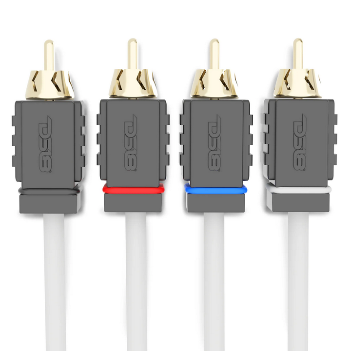 DS18 MOFCR-25FT.4CH 25 Foot Marine Grade 4-Channel Twisted Rca Cable - Made with Tinned OFC Copper Wire