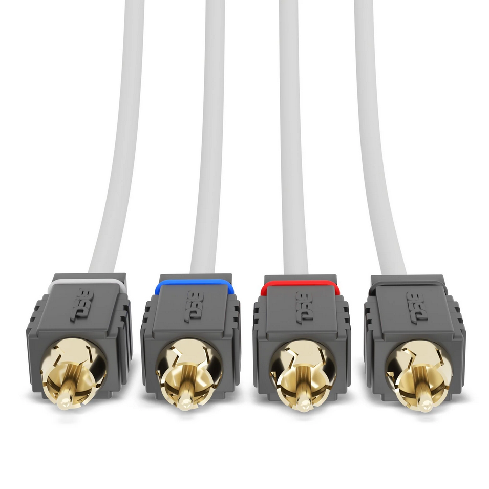 DS18 MOFCR-25FT.4CH 25 Foot Marine Grade 4-Channel Twisted Rca Cable - Made with Tinned OFC Copper Wire