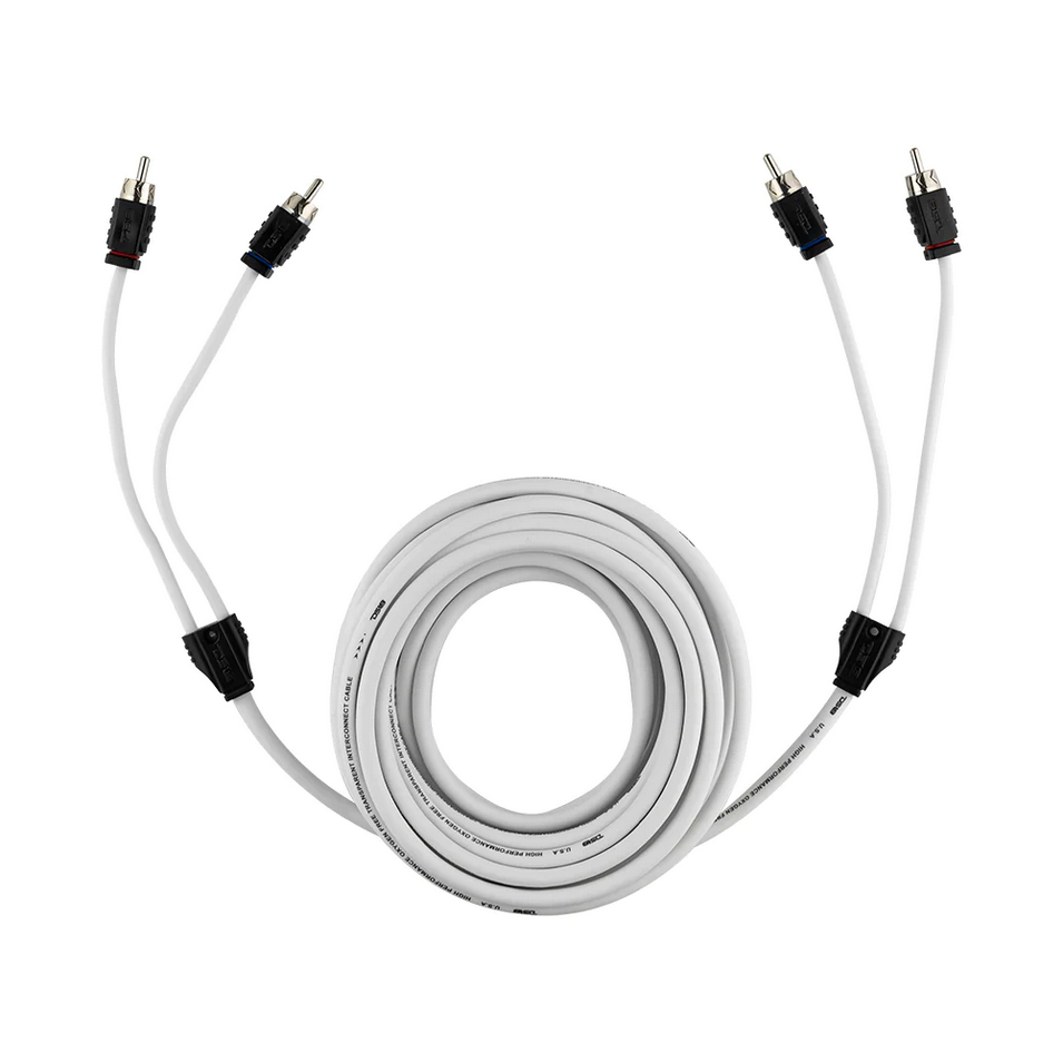 DS18 MOFCR-25FT 25 Foot Marine Grade 2-Channel Twisted Rca Cable - Made with Tinned OFC Copper Wire
