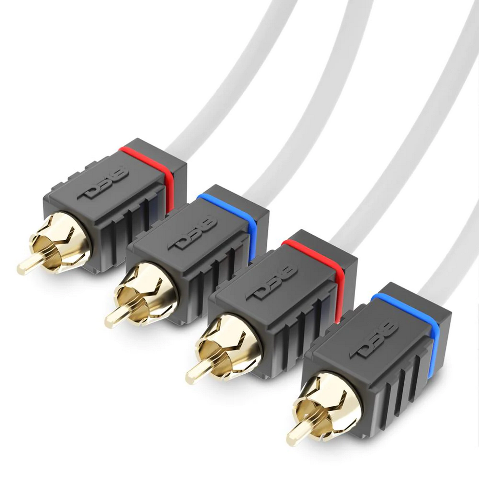 DS18 MOFCR-3FT 3 Foot Marine Grade 2-Channel Twisted Rca Cable - Made with Tinned OFC Copper Wire