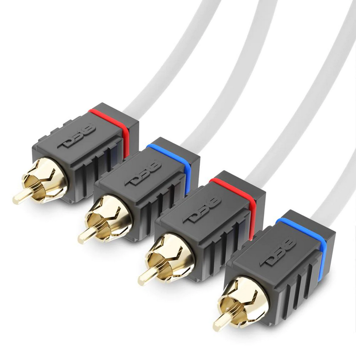 DS18 MOFCR-3FT 3 Foot Marine Grade 2-Channel Twisted Rca Cable - Made with Tinned OFC Copper Wire