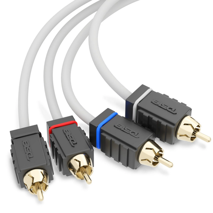DS18 MOFCR-6FT.4CH 6 Foot Marine Grade 4-Channel Twisted Rca Cable - Made with Tinned OFC Copper Wire