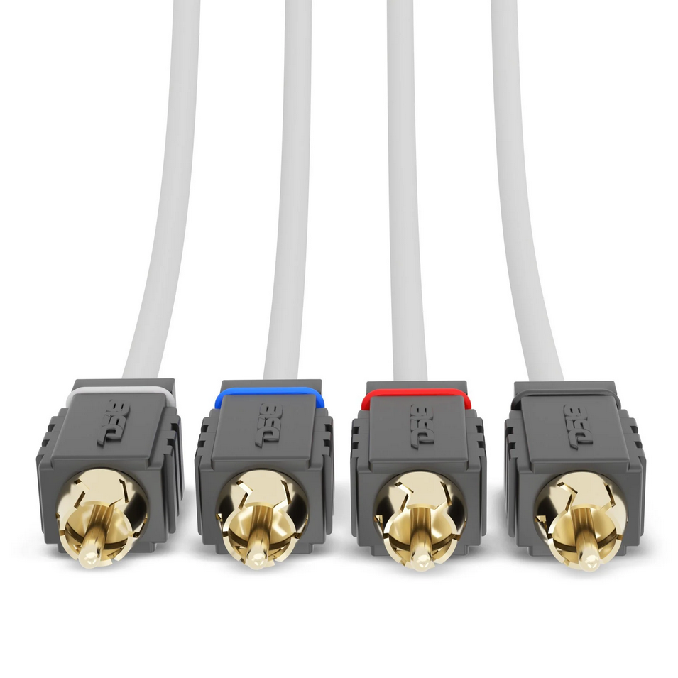 DS18 MOFCR-6FT.4CH 6 Foot Marine Grade 4-Channel Twisted Rca Cable - Made with Tinned OFC Copper Wire