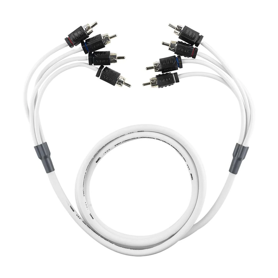 DS18 MOFCR-6FT.4CH 6 Foot Marine Grade 4-Channel Twisted Rca Cable - Made with Tinned OFC Copper Wire