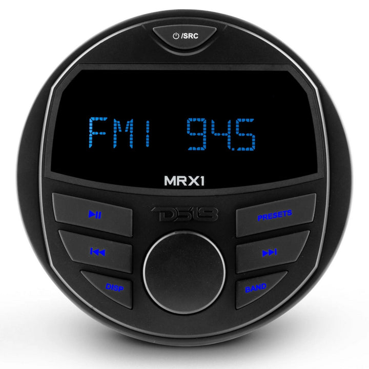 Unidad principal marina DS18 MRX1 con Bluetooth, USB y AUX - Pantalla LCD de 2,75", salidas Rca de 4 V, 4 x 20 vatios Rms