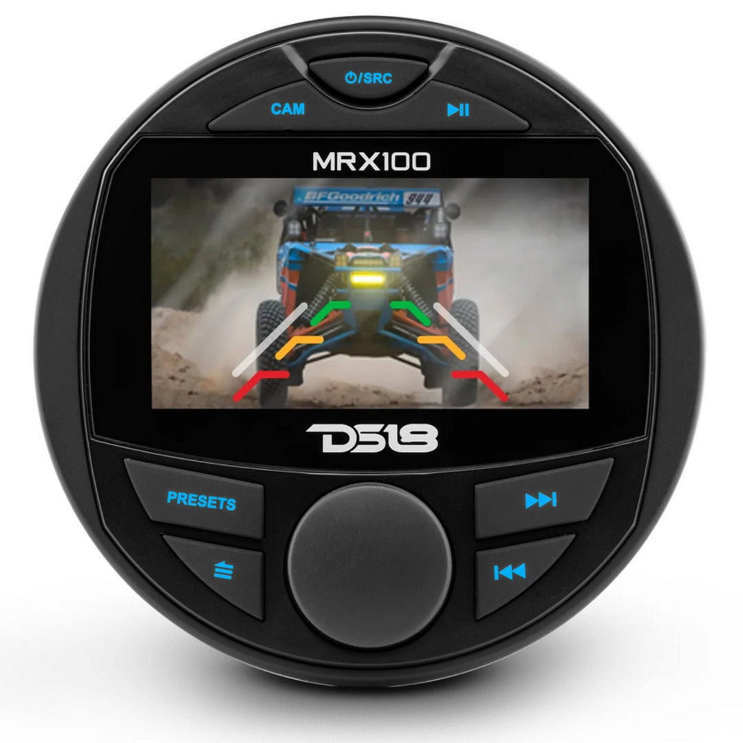 Unidad principal marina DS18 MRX100 con Bluetooth, USB y AUX - Pantalla a color de 3", salidas Rca de 4 V, 4 x 50 vatios Rms