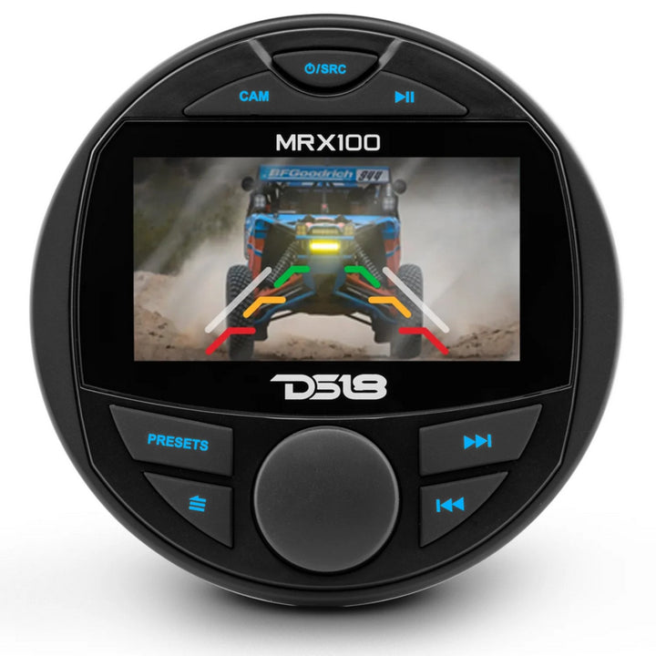 Unidad principal marina DS18 MRX100 con Bluetooth, USB y AUX - Pantalla a color de 3", salidas Rca de 4 V, 4 x 50 vatios Rms