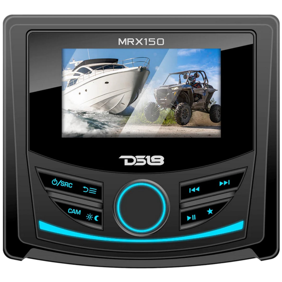 DS18 MRX150 Marine Head Unit with Bluetooth, USB and AUX - 3" Color Display, 4V Rca Outputs, 2-Zone, 4x 25 Watts Rms