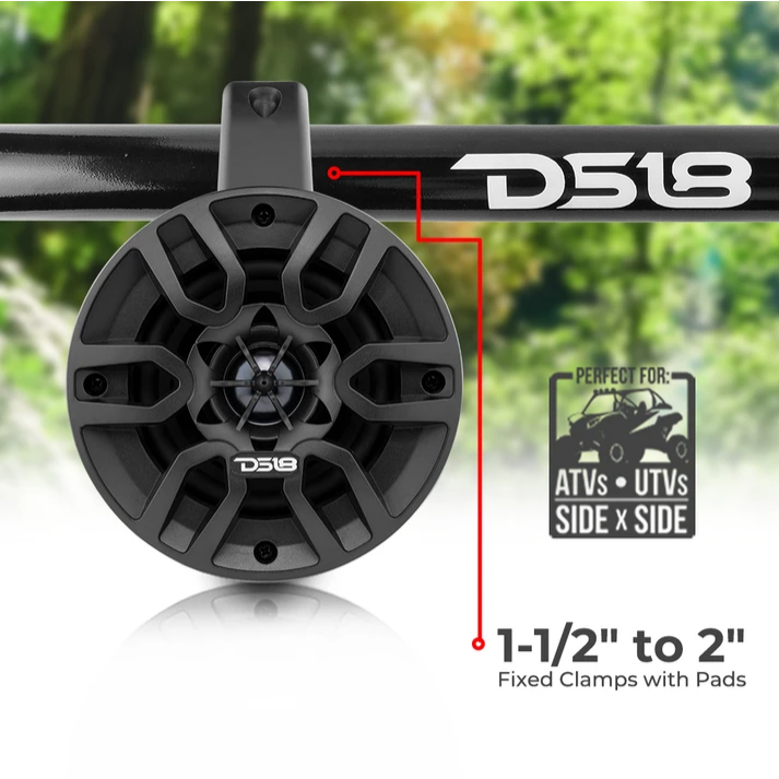 DS18 MP4TP/BK Altavoces tipo torre marina de 4" con tweeters incorporados - 50 vatios Rms 4 ohmios