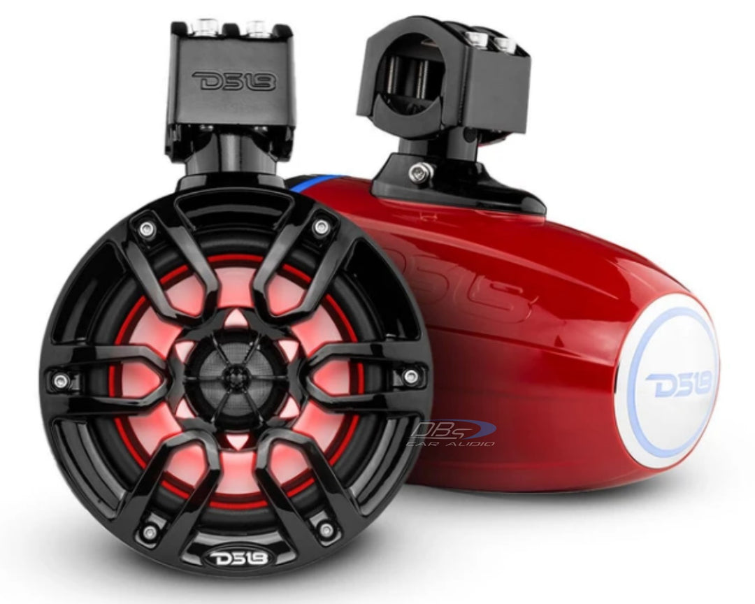 DS18 NXL-X6TP Cápsulas de altavoces tipo torre marina de 6,5" con luces LED RGB integradas - 100 vatios Rms 4 ohmios