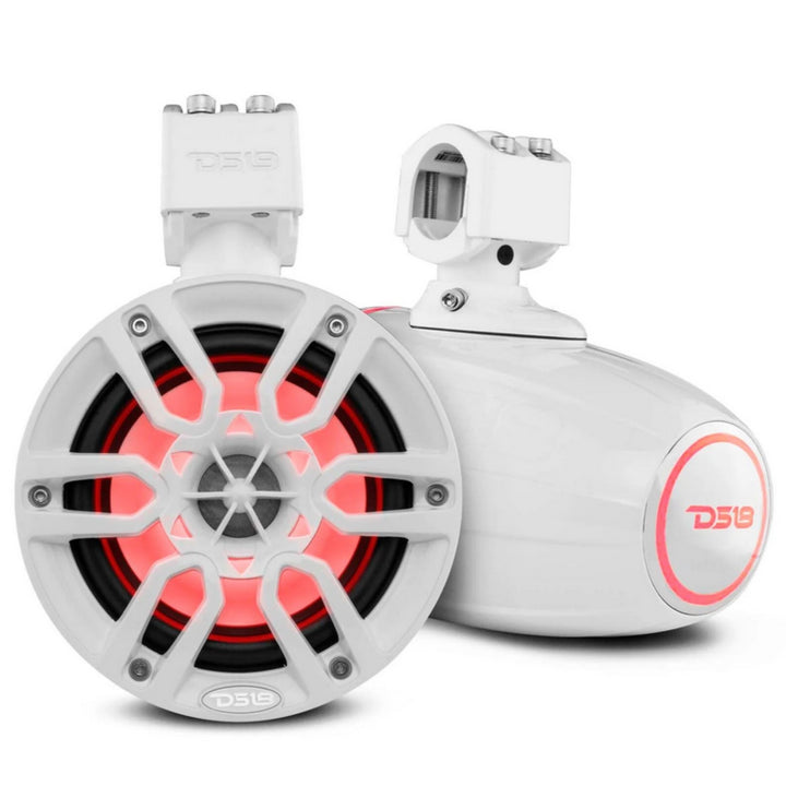 DS18 NXL-X6TP Cápsulas de altavoces tipo torre marina de 6,5" con luces LED RGB integradas - 100 vatios Rms 4 ohmios
