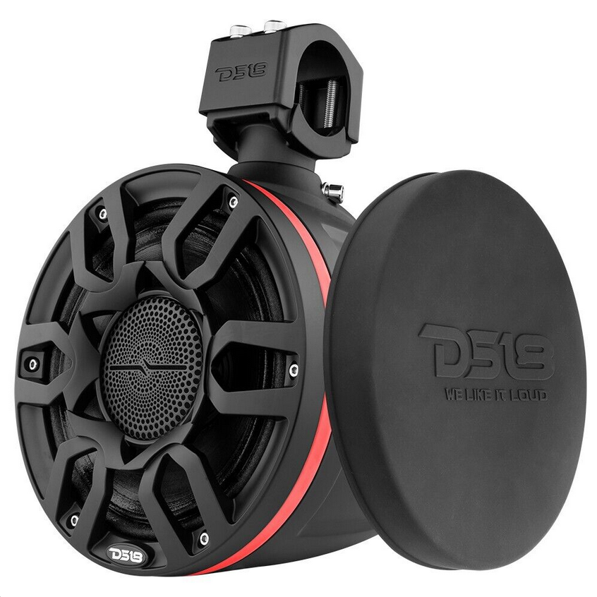 2007-2018 Jeep Wrangler JK & JKU - DS18 Mounting Tube with 4x NXL-X8PRO 8" Black Pro Tower Speakers - 250 Watts Rms 4-ohm