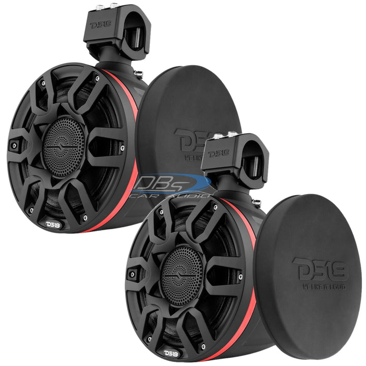 2007-2018 Jeep Wrangler JK & JKU - DS18 Mounting Tube with 4x NXL-X8PRO 8" Black Pro Tower Speakers - 250 Watts Rms 4-ohm