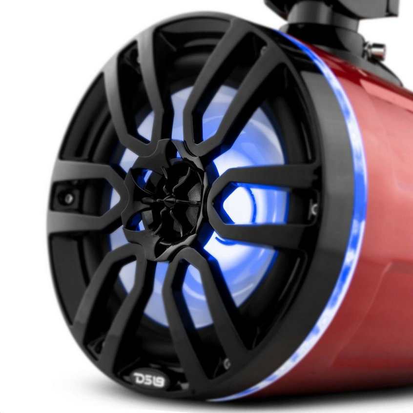 2007-2018 Jeep Wrangler JK & JKU - DS18 Mounting Tube with 4x NXL-X8TP 8" Red Tower Speakers - 125 Watts Rms 4-ohm