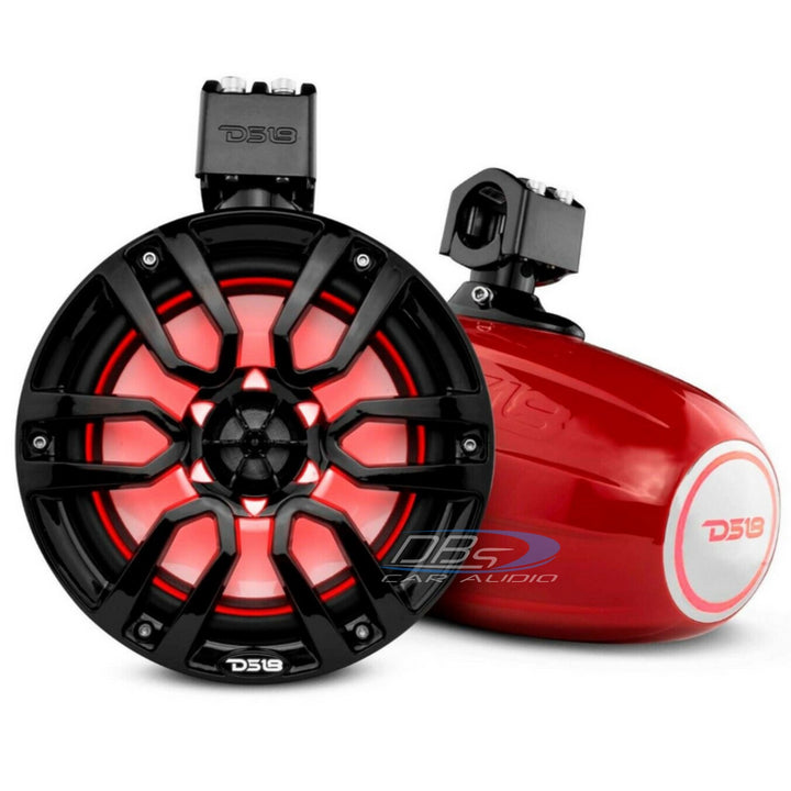 2007-2018 Jeep Wrangler JK & JKU - DS18 Mounting Tube with 4x NXL-X8TP 8" Red Tower Speakers - 125 Watts Rms 4-ohm