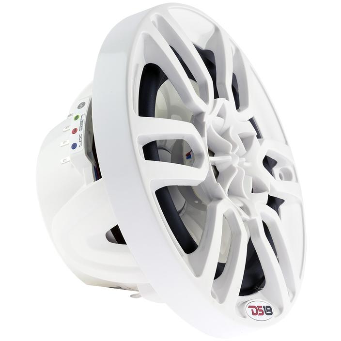 DS18 NXL-6 6.5" White Coaxial Marine Speakers with RGB Led Lights - 100 Watts Rms 4-ohm