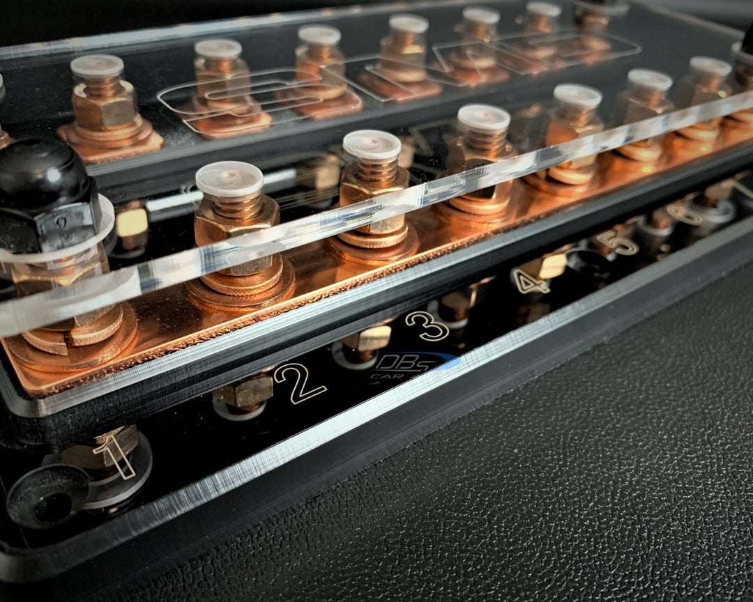 SMD Octo 8 Slot ANL Fuse Block with 100% Oxygen-free Copper Hardware and Clear Acrylic Cover - Made In the USA