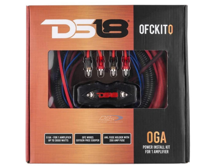 DS18 OFCKIT0 Kit de cableado de amplificador calibre 1/0 - Cable de cobre 100% OFC