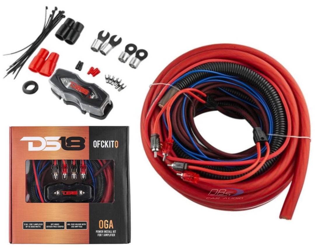 DS18 OFCKIT0 Kit de cableado de amplificador calibre 1/0 - Cable de cobre 100% OFC