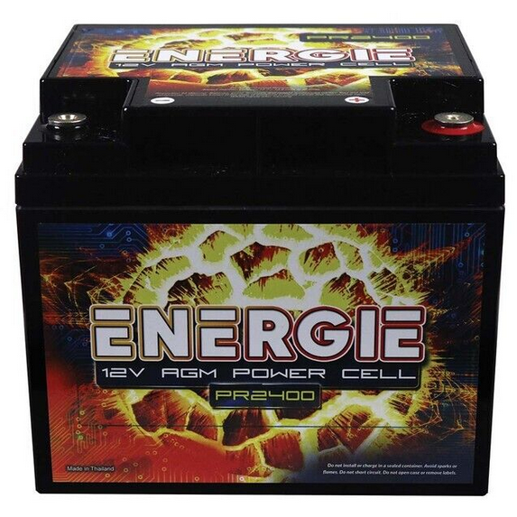 Energie PR2400 Batería de audio para automóvil AGM de 12 voltios - 2400 vatios Rms | 50Ah