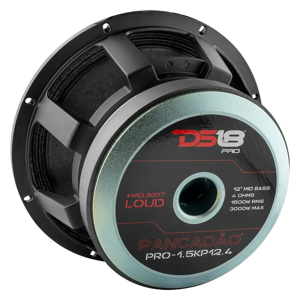 DS18 PRO-1.5KP12.4 Altavoz de medios graves de 12" con tapa antipolvo clásica y bobina móvil de 4" - 1500 vatios Rms 4 ohmios