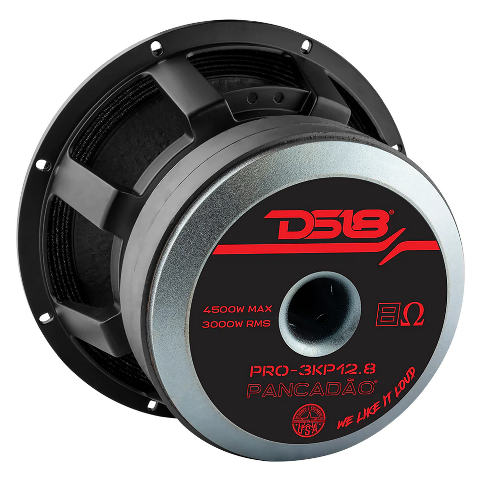 DS18 PRO-3KP12.8 Altavoz de medios graves de 12" con tapa antipolvo clásica y bobina móvil de 4" - 3000 vatios Rms 8 ohmios