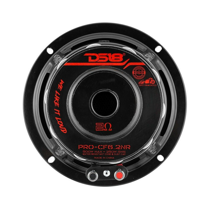 DS18 PRO-CF6.2NR Altavoz de medios graves de neodimio de 6,5" con cono de fibra de carbono y bobina móvil de 2" - 250 vatios Rms 2 ohmios