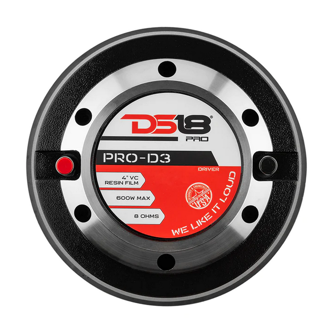 Controlador de compresión atornillable DS18 PRO-D3 con bobina móvil fenólica de 4" - 300 vatios Rms 8 ohmios