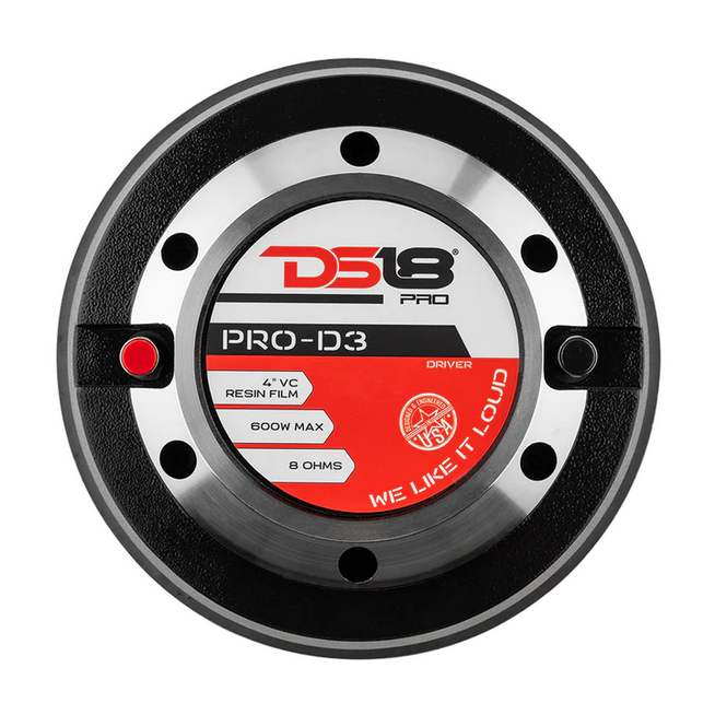 DS18 PRO-D3 Bolt-on Compression Driver with 4" Phenolic Voice Coil - 300 Watts Rms 8-ohm