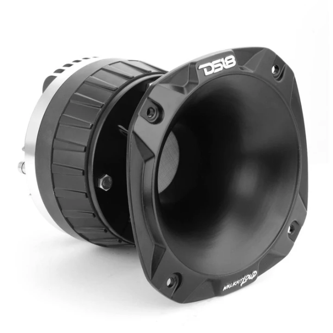 DS18 PRO-DKH1XS Compression Driver with Aluminum Horn and 2" Titanium Voice Coil - 320 Watts Rms 8-ohm