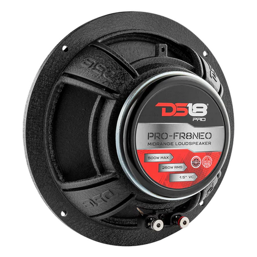 DS18 PRO-FR8NEO Altavoz de rango completo de neodimio de 8" con bala de aluminio y bobina móvil de 1,5" - 250 vatios Rms 4 ohmios
