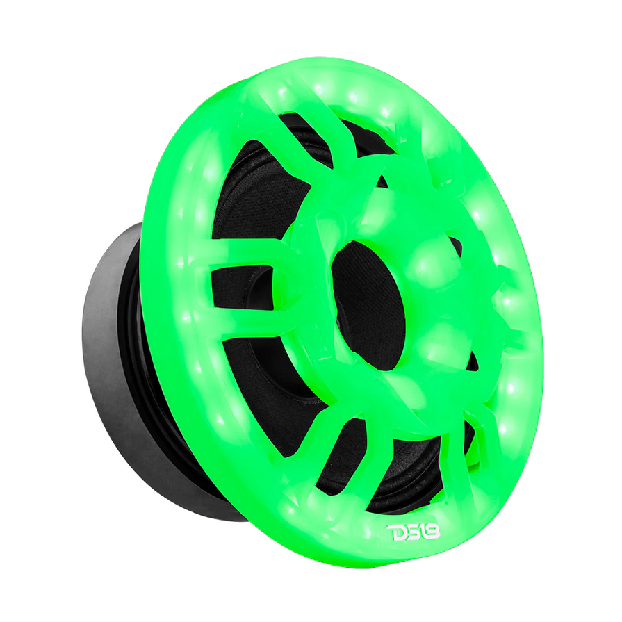DS18 PRO-GRILL6RGB Cubiertas protectoras universales de plástico para parrilla de altavoz de 6,5" con luces LED RGB integradas