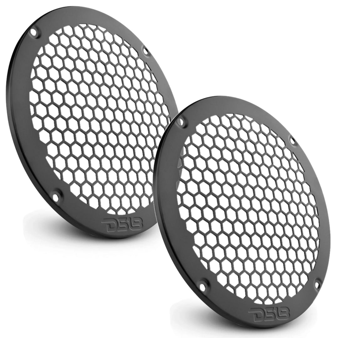 DS18 PRO-GRILL8MS/BK Universal Black 8" Metal Speaker Grill Protective Covers with Laser Cut Honeycomb Design