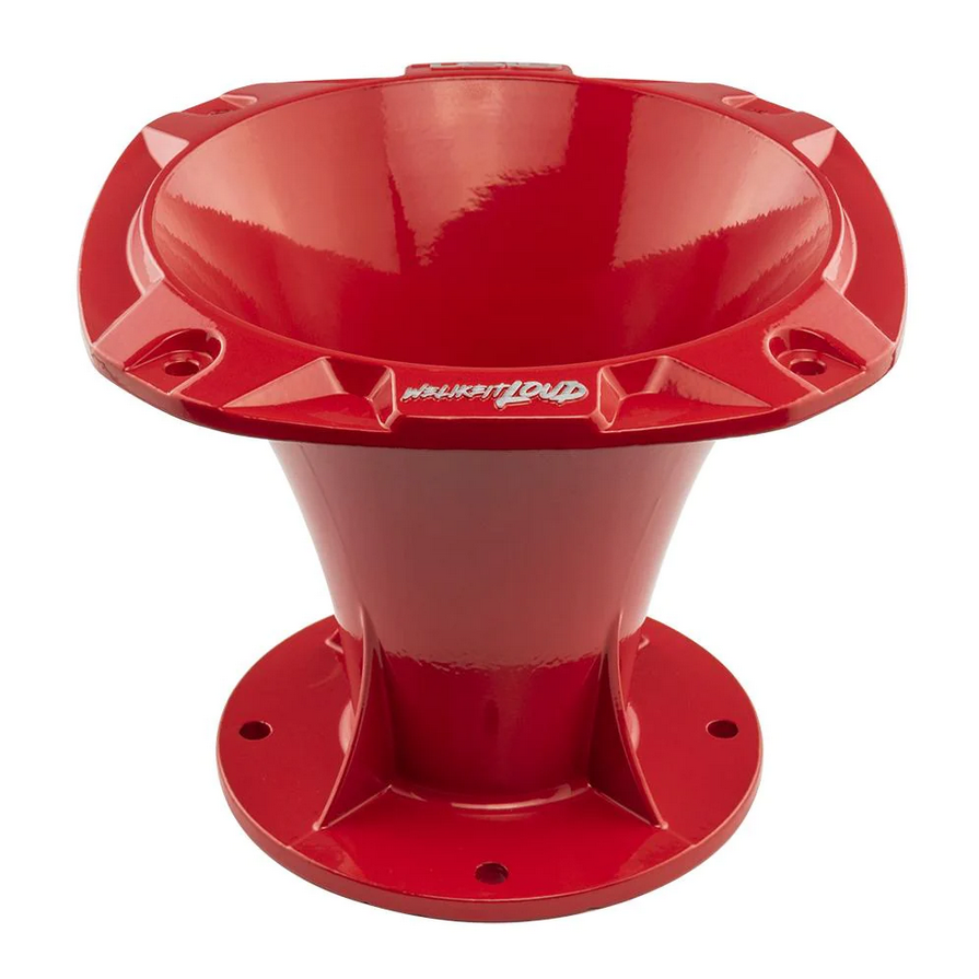 DS18 PRO-HA102/RD Red Bolt-on Aluminum Driver Horn with 2" Throat - 4.8" Depth