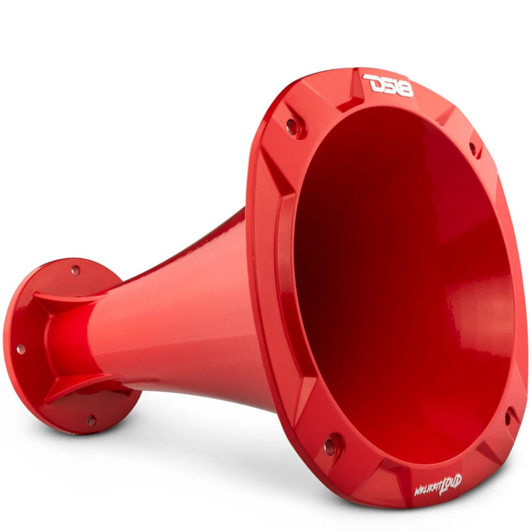 DS18 PRO-HA202/RD Red Bolt-on XL Aluminum Driver Horn with 2" Throat - 11.25" Depth