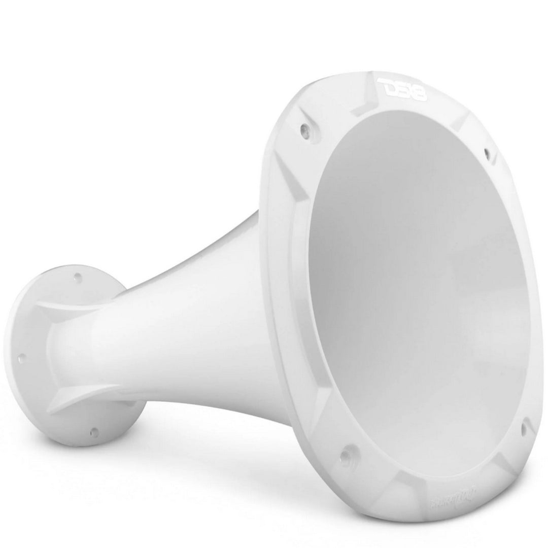 DS18 PRO-HA202/WH White Bolt-on XL Aluminum Driver Horn with 2" Throat - 11.25" Depth