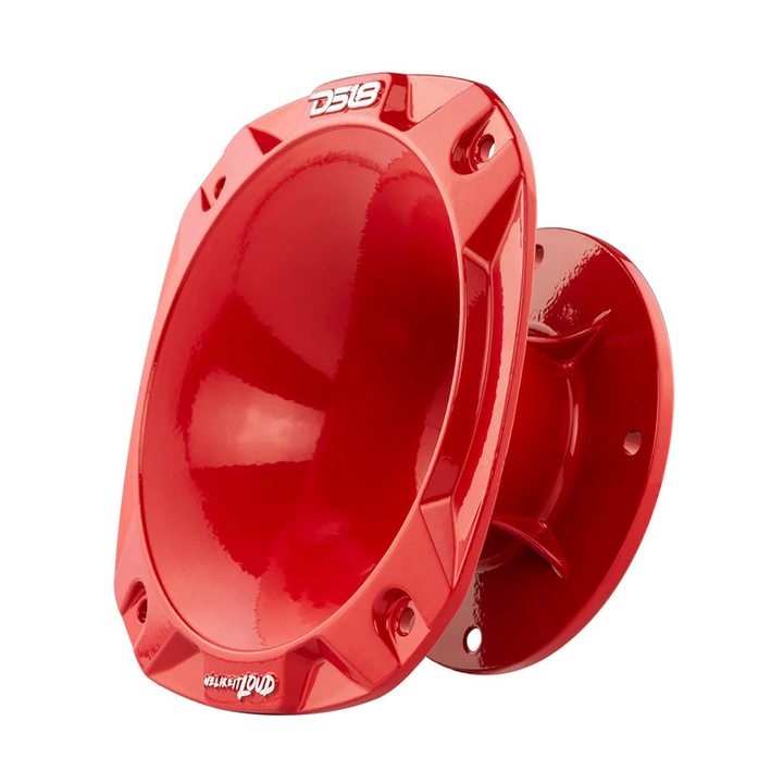 DS18 PRO-HA52/RD Red Shallow Mount Bolt-on Aluminum Driver Horn with 2" Throat - 2.6" Depth