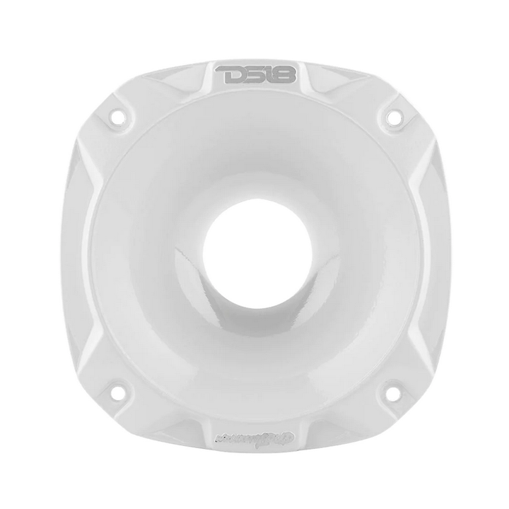DS18 PRO-HA52/WH White Shallow Mount Bolt-on Aluminum Driver Horn with 2" Throat - 2.6" Depth