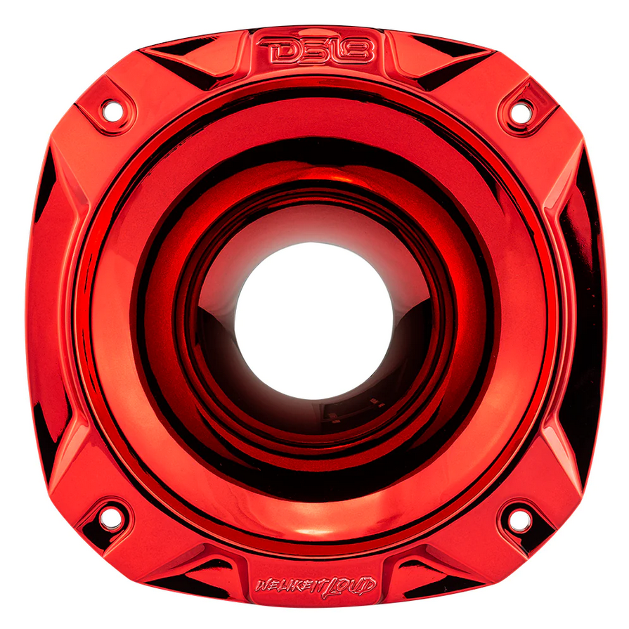 DS18 PRO-HP102/CRD Red Chrome Bolt-on Plastic Driver Horn with 2" Throat - 4.8" Depth