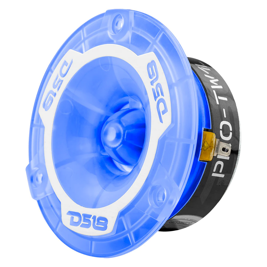 DS18 PRO-TW1L Súper tweeters tipo bala de compresión de 3,8" con bobina móvil de aluminio de 1" y LED RGB - 120 vatios Rms 4 ohmios