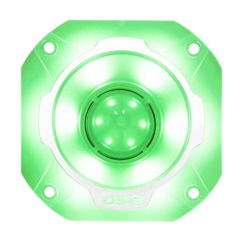 DS18 PRO-TW3L Súper tweeter tipo bala de compresión de 4" con bobina móvil de titanio de 1,5" y LED RGB - 250 vatios Rms 4 ohmios
