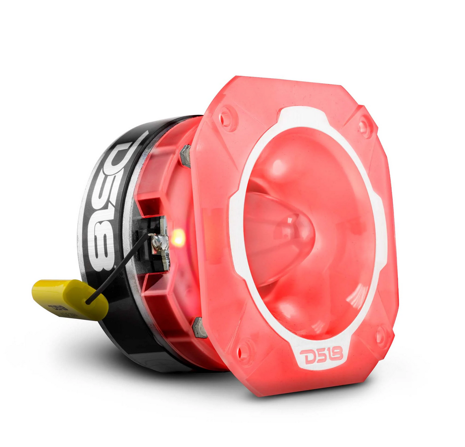 DS18 PRO-TW3L Súper tweeter tipo bala de compresión de 4" con bobina móvil de titanio de 1,5" y LED RGB - 250 vatios Rms 4 ohmios