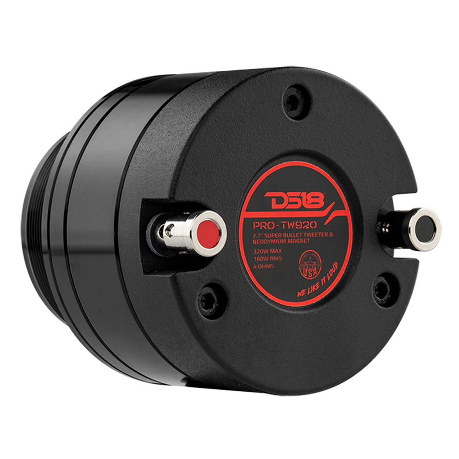 DS18 PRO-TW920 Súper tweeter tipo bala de compresión de neodimio de 2,7" con bobina móvil de titanio de 1,4" - 160 vatios Rms 4 ohmios