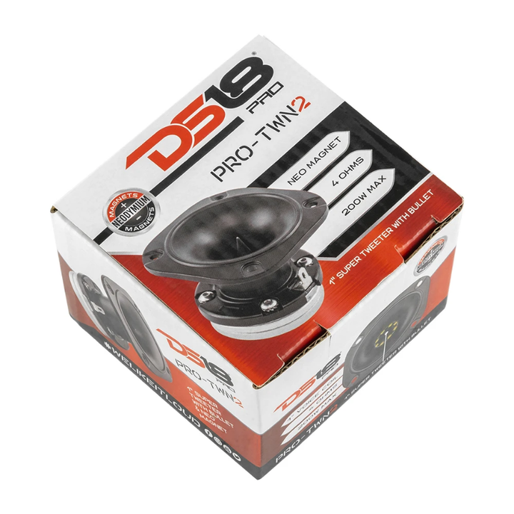 DS18 PRO-TWN2 Súper tweeter tipo bala de compresión de neodimio de 3" con bobina móvil de titanio de 1" - 100 vatios Rms 4 ohmios
