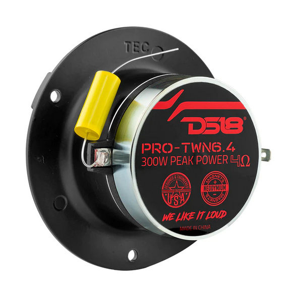 DS18 PRO-TWN6.4 Súper tweeter tipo bala de neodimio de 4" con bobina móvil de poliimida de 1,5" - 150 vatios Rms 4 ohmios