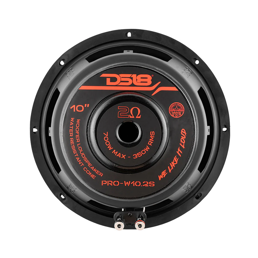 DS18 PRO-W10.2S Woofer de medios graves Pro-Audio de 10" con cono resistente al agua y bobina móvil de 2,5" - 350 vatios Rms 2 ohmios SVC