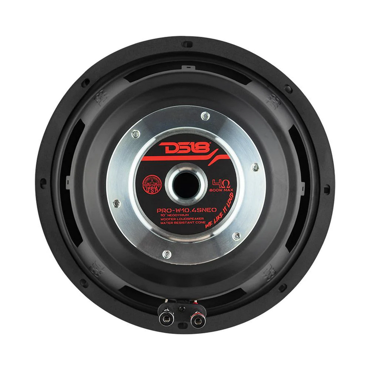 DS18 PRO-W10.4SNEO Woofer de medios graves de 10" con imán de neodimio y bobina móvil de 2,5" - 400 vatios Rms 4 ohmios SVC