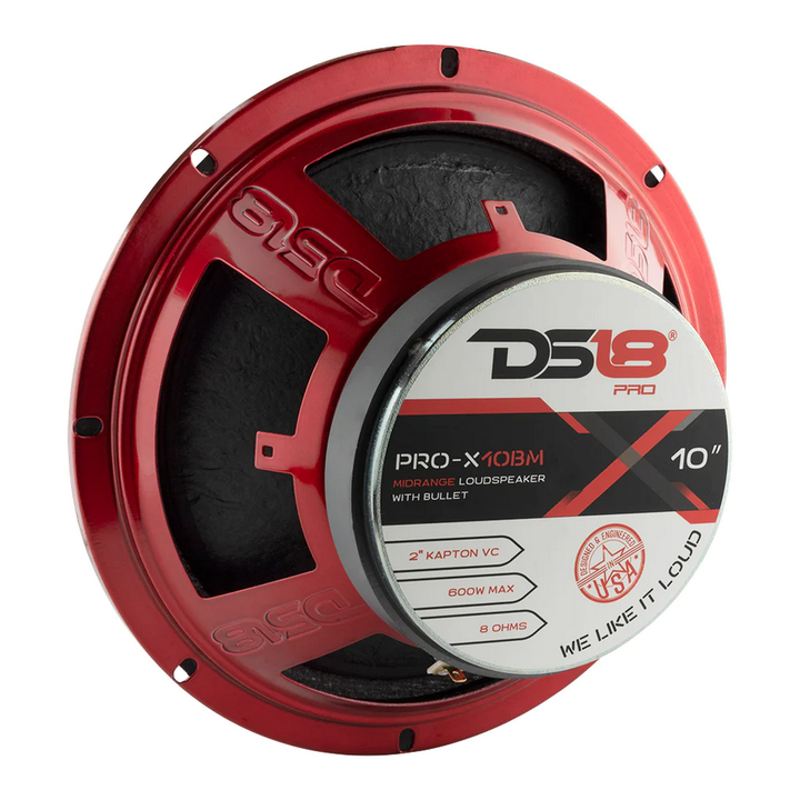 DS18 PRO-X10BM Altavoz de rango medio de 10" con bala de aluminio y bobina móvil de 2" - 300 vatios Rms 8 ohmios