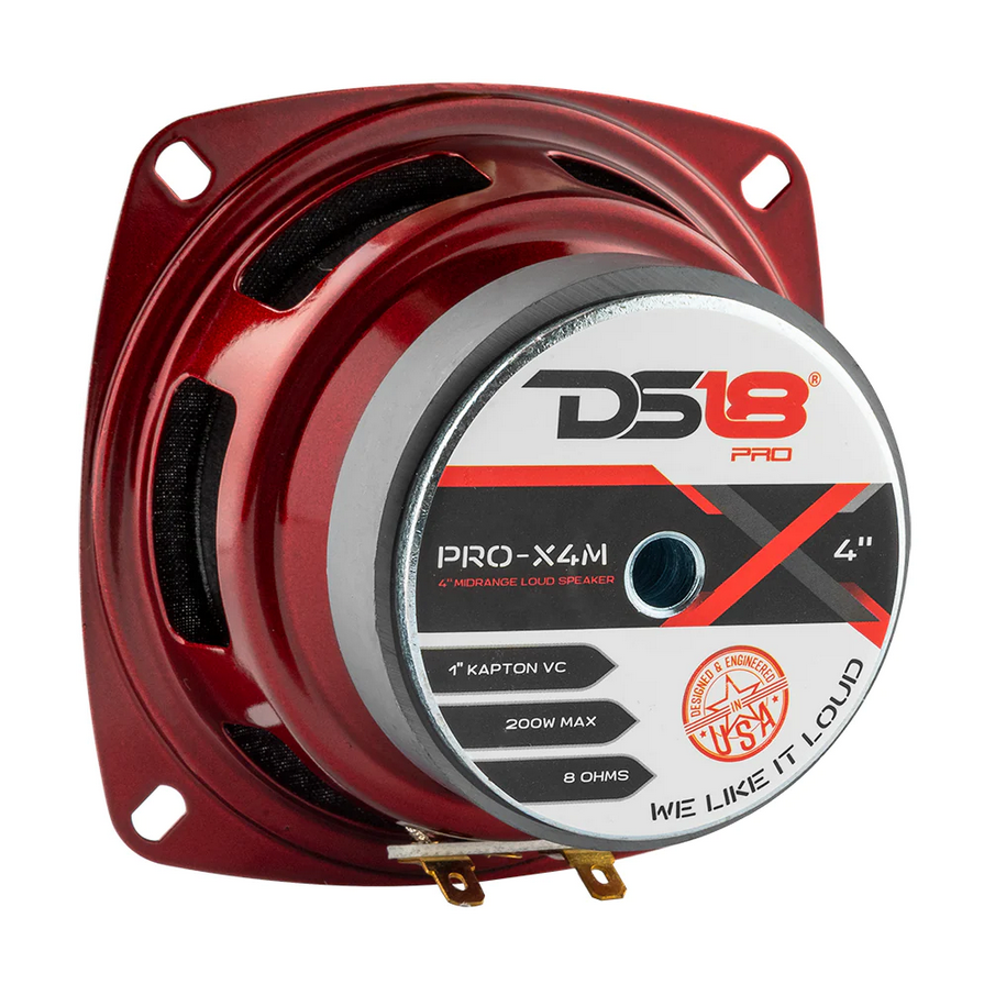 DS18 PRO-X4M Altavoz de rango medio de 4" con tapa antipolvo clásica y bobina móvil de 1" - 100 vatios Rms 8 ohmios
