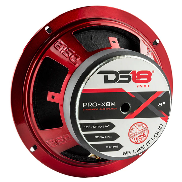 DS18 PRO-X8M Altavoz de rango medio de 8" con tapa antipolvo clásica y bobina móvil de 1,5" - 275 vatios Rms 8 ohmios